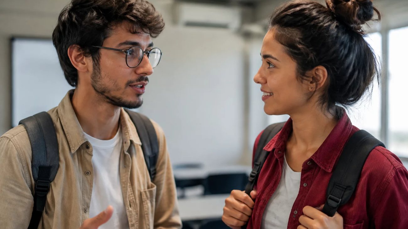 Grupo pequeno em volta da mesa de reunião, cada um com folhas impressas na mão